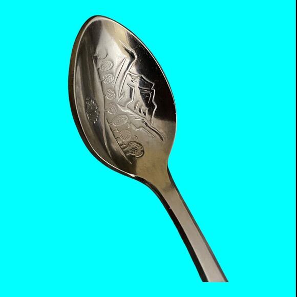 Vtg Rolex Spoon Bucherer of Switzerland Interlaken Silver Plated Mountains Trees - Picture 6 of 8
